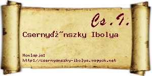 Csernyánszky Ibolya névjegykártya
