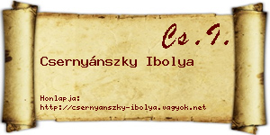 Csernyánszky Ibolya névjegykártya